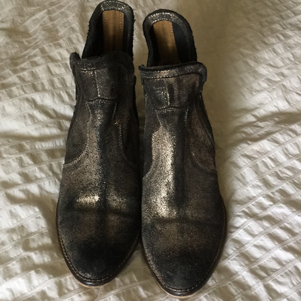 Gold ankle boots